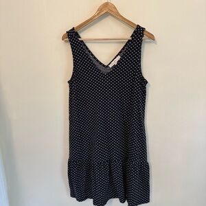 NWOT LOFT Black and White V-Neck Sleeveless Mini Dress